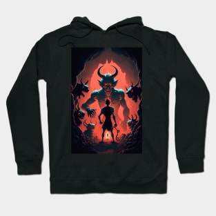 Anime Hero entering hell to fight demons and devils Hoodie